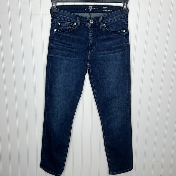 7 for all Mankind Crop Roxanne Dark Wash Jeans Size 26 - Picture 10 of 10